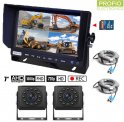 Caméras de recul de voiture SET avec enregistrement sur carte SD - 2x caméra HD + 1x moniteur hybride 7" AHD