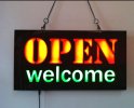 LEDライトパネル「OPEN welcome」43 cm x 23 cm