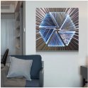 Silver metal wall art - Metal LED backlit RGB 20 colors - Triangles 50x50cm