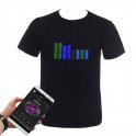 LED RGB farve programmerbar LED T -shirt klæbrig via smartphone (iOS/Android) - flerfarvet