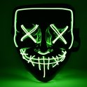 Halloween mask Purge LED - Grön