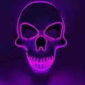 LED kukla na tvár SKULL - fialová