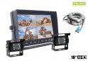 Kit de cámara de marcha atrás Monitor de coche LCD HD de 10 "+ 2x cámara HD con 18 LED IR