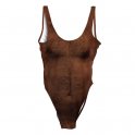 Hairy costume de baie doamnelor cu imprimare masculină - întuneric
