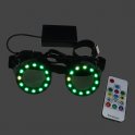 Óculos luminosos redondos Eclipse LED cor RGB + controle remoto