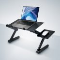 Supporto per laptop con piattaforma per mouse di METALLO + GAMBE REGOLABILI