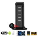 Nabíjacia stanica USB s kamerou Wifi s P2P (Android / iOS) - 6 portov nabíjacích USB