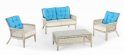 Rattan garden seating - Modern garden furniture set for 4 people + coffee table