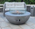 Chimenea de gas propano redonda - Mesa exterior de hormigón con chimenea de gas - 106x40 cm FENIX gris