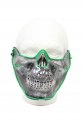 LED festmaske - grønn hodeskalle