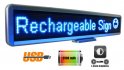 Panel LED portátil con texto desplazable 56 cm x 11 cm - azul