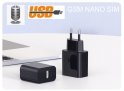 Eroare GSM - dispozitiv de ascultare audio cu cel mai mic nano SIM ascuns într-un adaptor USB