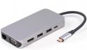HUB 10 en 1 - USB-C, audio, LAN, HDMI, VGA, SD, Micro SD, 3x USB 3.0