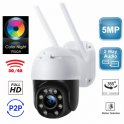 3G/4G-Kamera (SIM) Schwenkneigung 355° drehbar HD IP 5 MP – 5-facher Zoom + Erkennung + Nachtsicht + Zwei-Wege-Audio