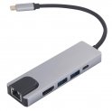 HUB 5 u 1 - USB-C, LAN, HDMI, 2x USB 3.0