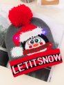 Плетена шапка - коледна шапка с помпон светеща с LED - LET IT SNOW