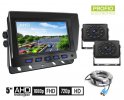 Conjunto de câmera de estacionamento AHD / CVBS LCD HD - monitor de carro híbrido 2CH 5 "+ 2x HD câmera com 11 IR LED visão noturna