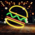 Рекламный светодиодный неоновый логотип с подсветкой на стене - BURGER