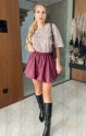 Dámská kožená sukně - bordó barva - VESALUNA - fashion Julzz