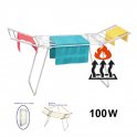 Sèche-linge chauffant - séchoir électrique avec 18 tubes chauffants pliable de 100W