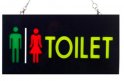 Svetelný LED panel s nápisom "TOILET" 43 cm x 23 cm