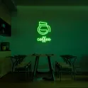 Sinal de iluminação LED na parede CAFÉ - logotipo neon 75 cm