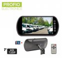 Monitor per specchietto retrovisore per auto LCD 7" per 2 telecamere AHD con supporto + telecomando