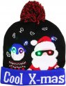 ポンポン ビーニー - 冬のクリスマス帽子 LED ライトアップ - COOL X-MAS