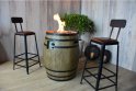 Wine barrel fire pit table for gas (propane) - wodden imitation Barrel (cast concrete)