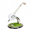 Bolígrafo de golf con soporte como palo de golf y bola con reloj