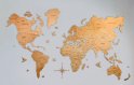 Väggmålning Världskarta - färg ljus trä 200 cm x 120 cm