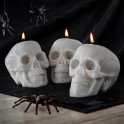Juego de 3 velas de calavera: vela de cera de parafina para Halloween