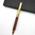 Odinis rašiklis – prabangus auksinis išskirtinio dizaino rašiklis su odiniu paviršiumi