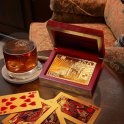 Carti de joker de poker aurii - Carti de joc exclusive 54 buc intr-o cutie de lemn