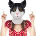 黒猫 - 子供と大人のためのシリコン製の顔（頭）マスク