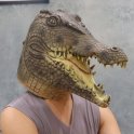 Krokodillemaske - Alligator (Croc) ansiktshodemaske i silikon for barn og voksne