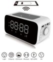 Réveil + chargeur sans fil 10W + batterie 2200 mAh avec sortie USB A et USB C 5V