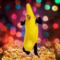 Banane Kostümanzug - Universelles Halloween-Outfit für Mann oder Frau 170 x 65 cm