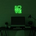 Semn LED neon pe perete - logo 3D LOVE 50 cm