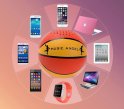 Mini bluetooth reproduktor na mobil - basketball lopta 1x3W