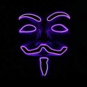 Vendetta kaukė LED - violetinė