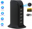 USB Power Bank 5-Port mit Wi-Fi FULL HD Spionagekamera + 16 GB Speicher