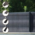 Chất độn hàng rào PVC - thanh nhựa dọc cho hàng rào và tấm 3D chiều rộng 49mm - Antraxit xám