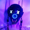 خوذة Rave LED - Cyberpunk Party 4000 مع 12 مصباح LED متعدد الألوان
