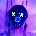 Casco LED Rave - Cyberpunk Party 4000 con 12 LED multicolores