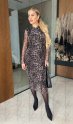 Dámske tigrované midy šaty - ETHEREA - fashion Julzz