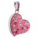 USB dragulj Srce s pink diamanti