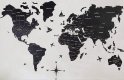 Drevená mapa sveta na stenu  - Farba čierna 200 cm x 120 cm