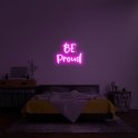 Duvardaki hafif LED neon 3D tabela - BE Proud 100 cm