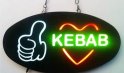 Papan panel LED tanda "KEBAB" 43 cm x 23 cm